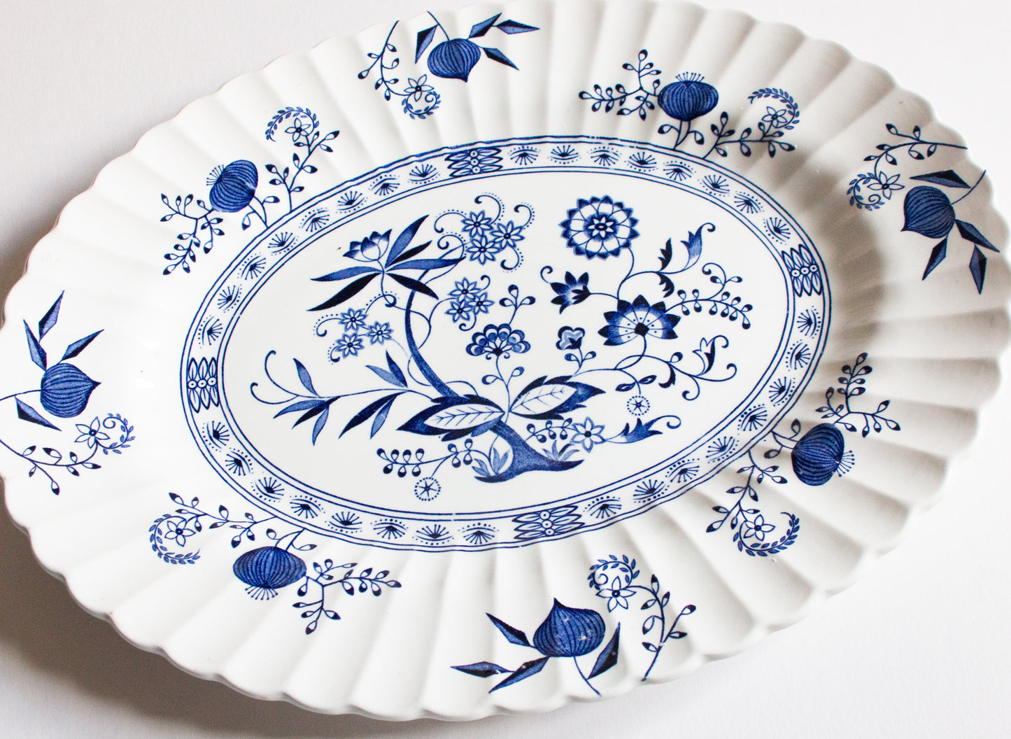 J. & G. Meakin 'Blue Nordic' Pattern Large Blue and White Serving Platter