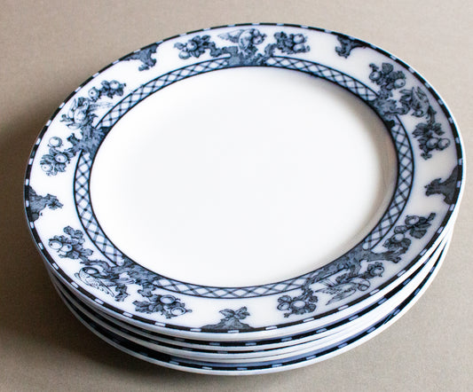 Losol Ware Keeling & Co. Ltd. Burslem England 'Beverley' Pattern Blue and White Transferware 10.5" Dinner Plates (6)