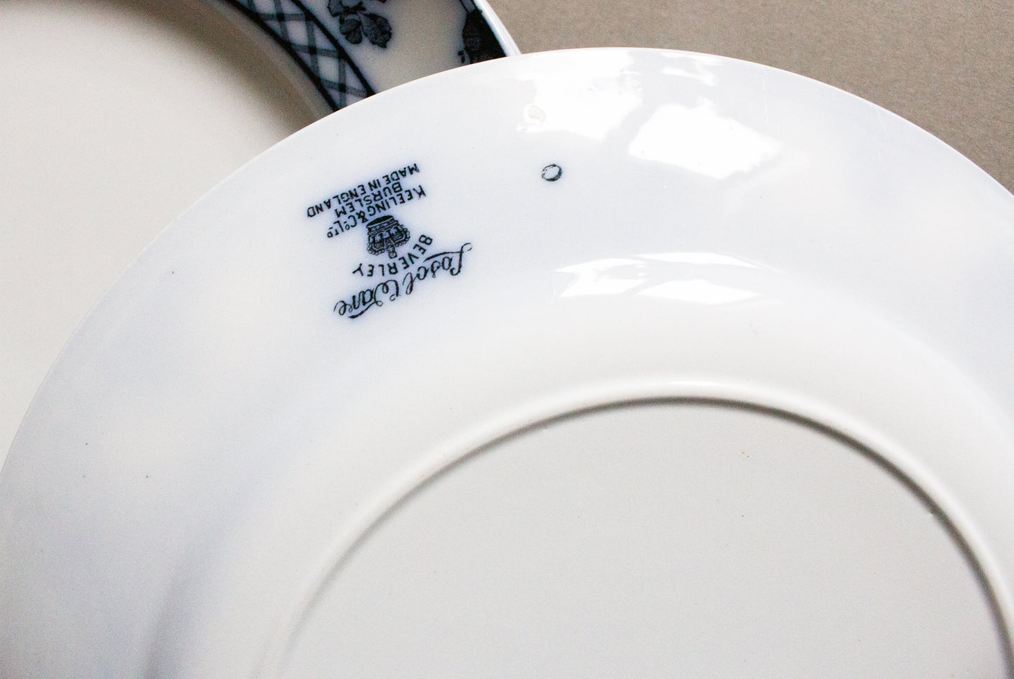 Losol Ware Keeling & Co. Ltd. Burslem England 'Beverley' Pattern Blue and White Transferware 10.5" Dinner Plates (6)