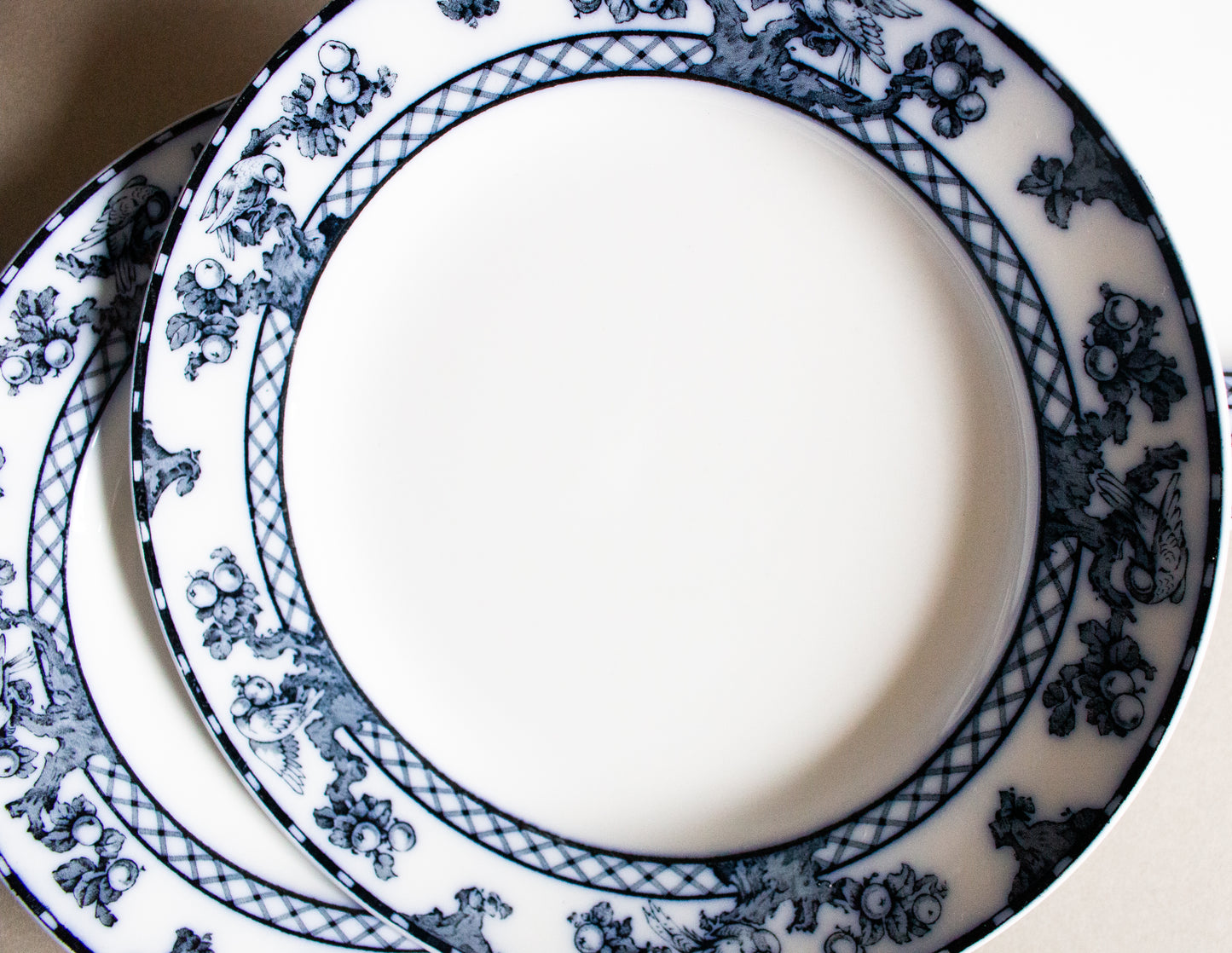 Losol Ware Keeling & Co. Ltd. Burslem England 'Beverley' Pattern Blue and White Transferware 10.5" Dinner Plates (6)