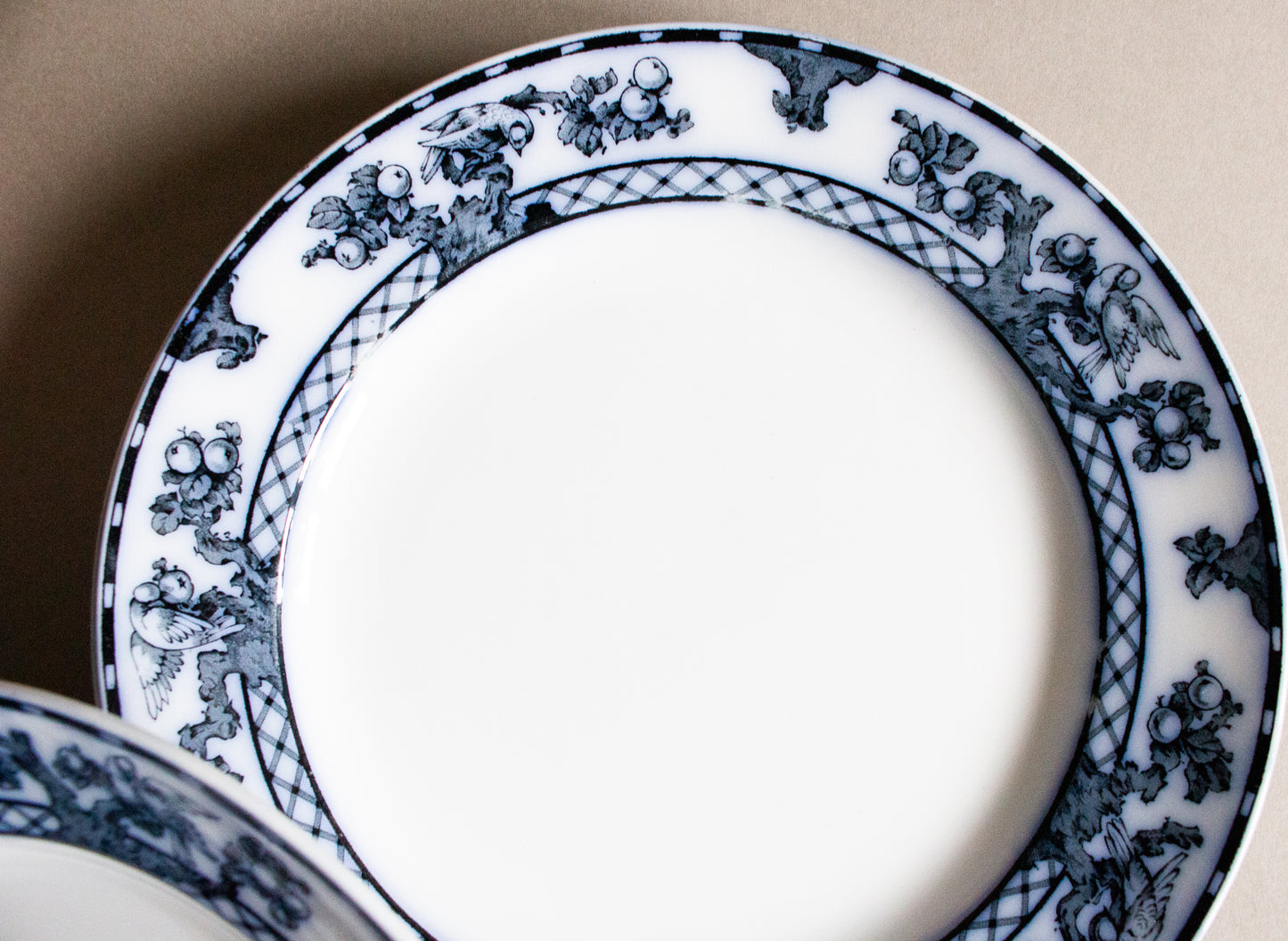 Losol Ware Keeling & Co. Ltd. Burslem England 'Beverley' Pattern Blue and White Transferware 10.5" Dinner Plates (6)