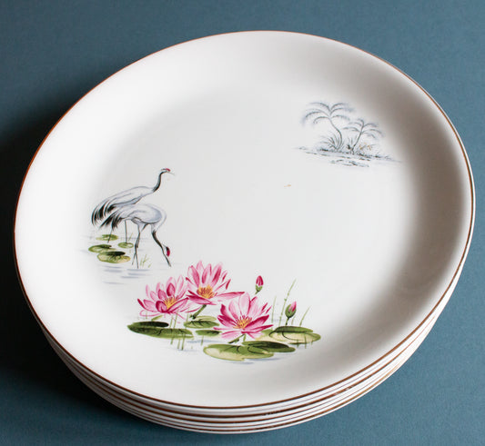 Alfred Meakin 'Lotus Island' Pattern Vintage 9" Plates (6)