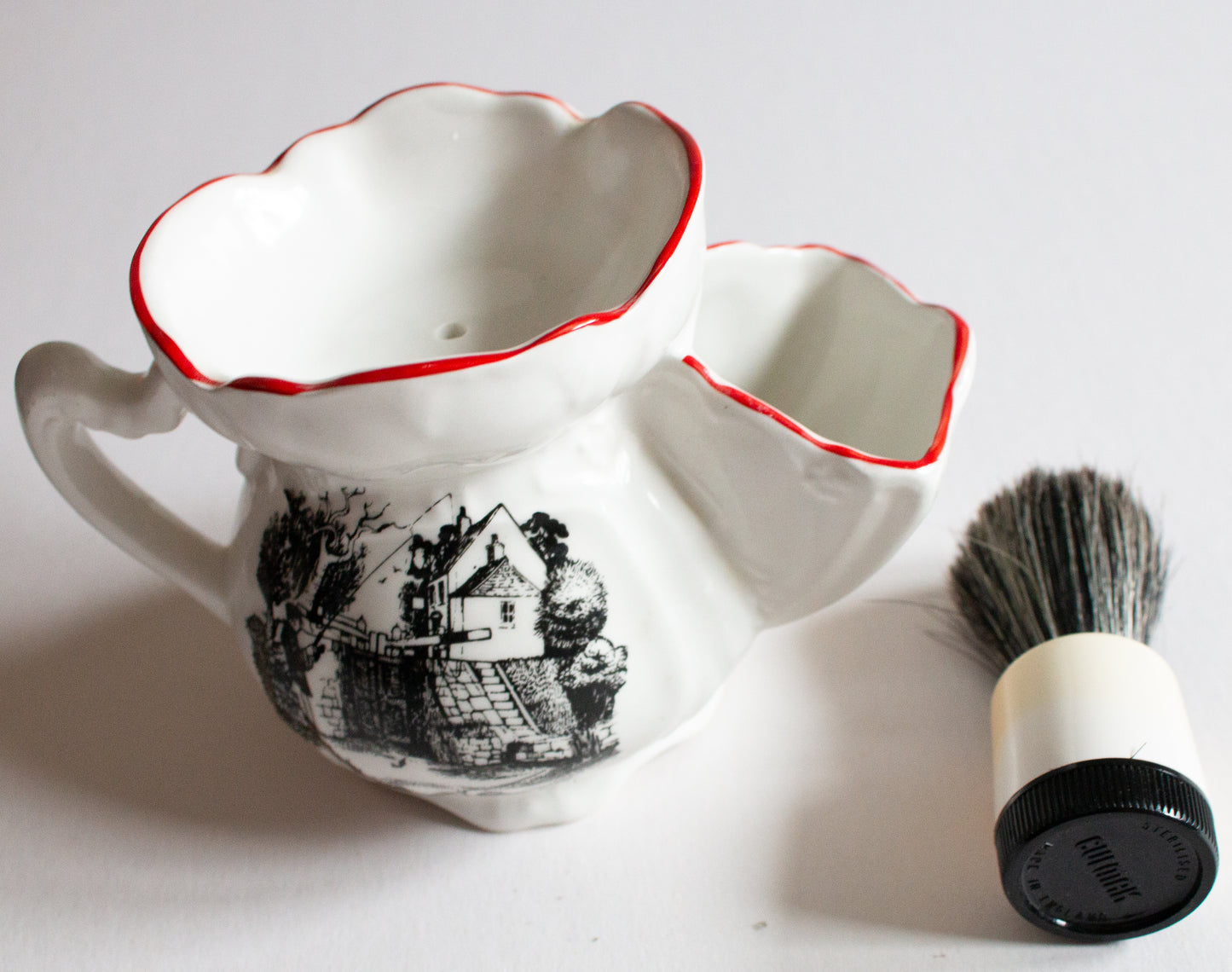 TJames Kent Ltd. Old Foley Shaving Mug with Fishing Print Detail