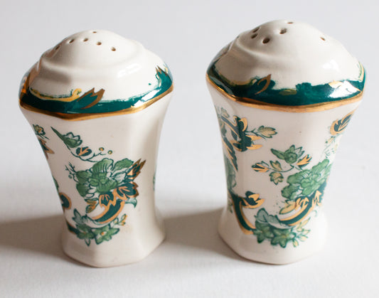 Mason's Ironstone 'Chartreuse' Pattern Salt and Pepper Set