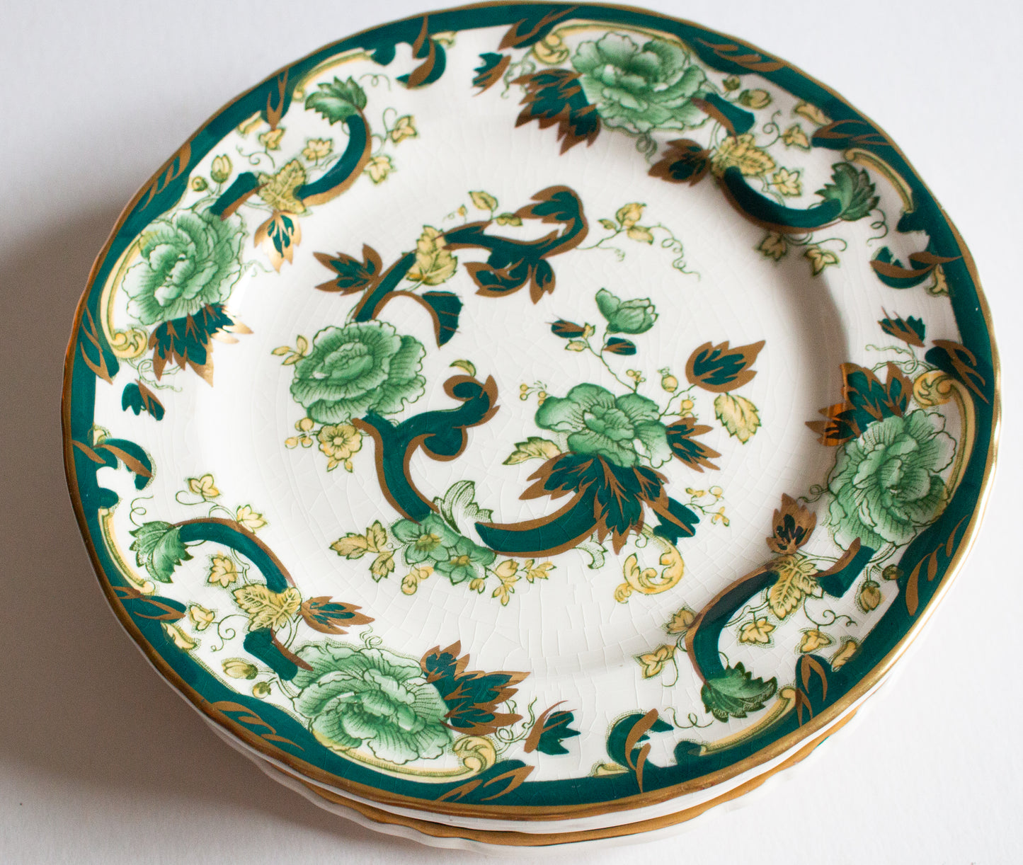 Mason's Ironstone 'Chartreuse' Pattern 6.75" Side Plates (6)