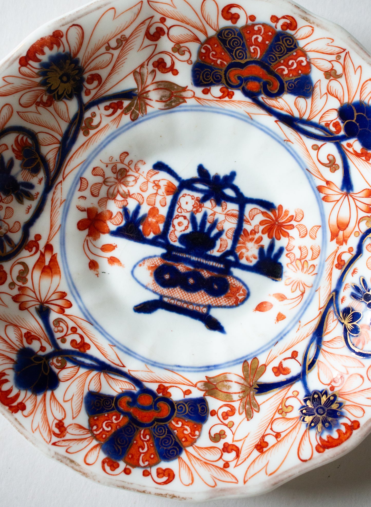 Antique Imari Style  China Saucers with Floral and Gilt Detail (2)