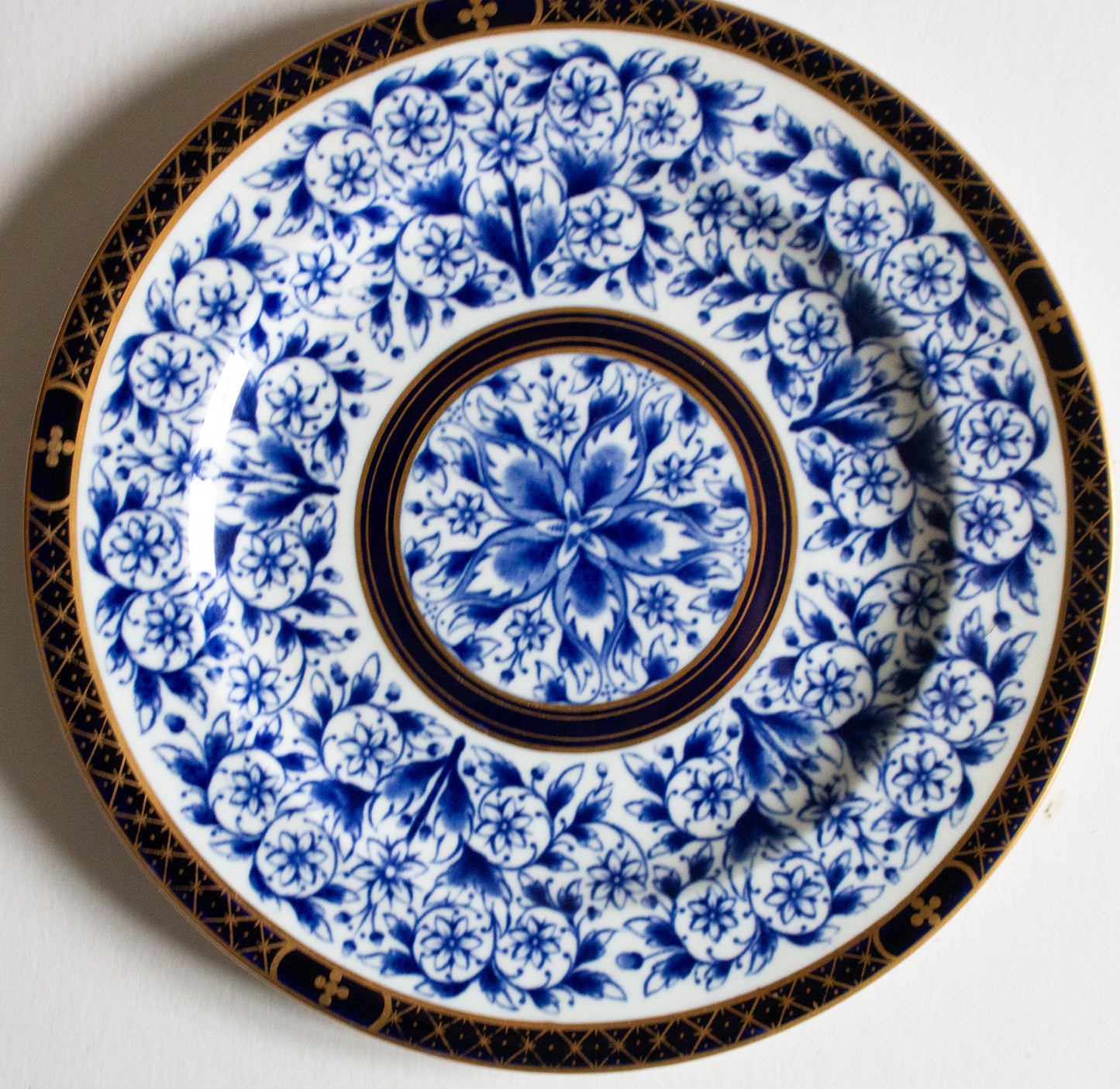 Royal Crown Derby Blue and White Transferware  8.5" Plate