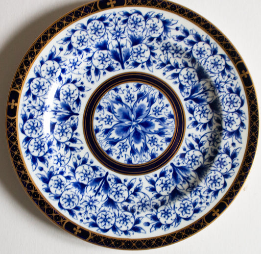 Royal Crown Derby Blue and White Transferware  8.5" Plate