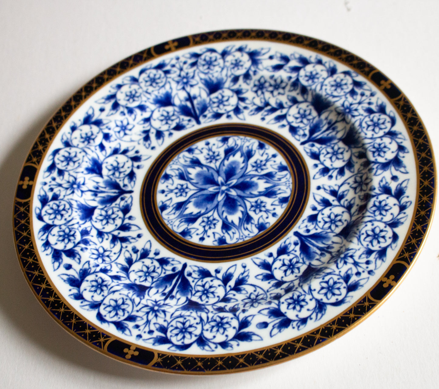 Royal Crown Derby Blue and White Transferware  8.5" Plate