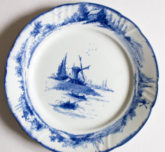Royal Doulton 'Norfolk' Pattern Blue and White Transferware  9.75" Plate