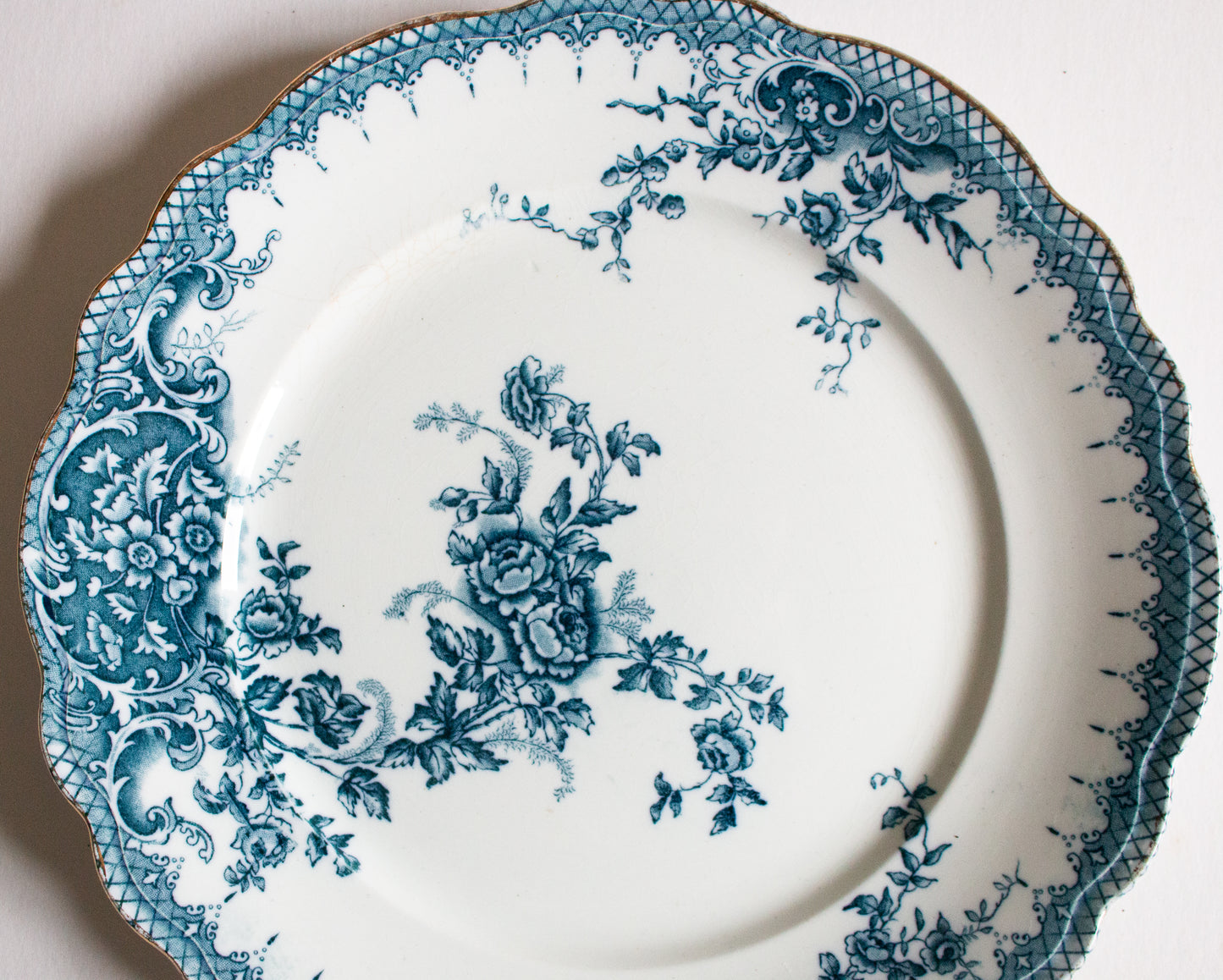 Royal Crown Derby Blue and White Transferware  8.5" Plate (Copy)James, Kent, Longton 'York' Pattern Blue and White Transferware  9.75" Plate