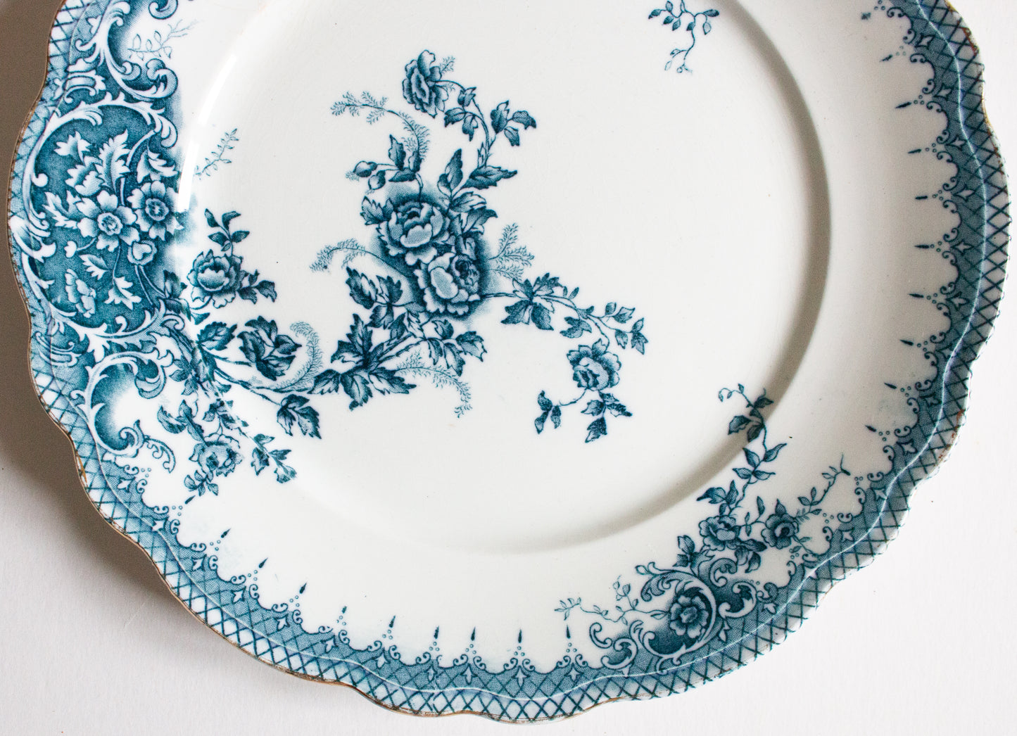 Royal Crown Derby Blue and White Transferware  8.5" Plate (Copy)James, Kent, Longton 'York' Pattern Blue and White Transferware  9.75" Plate