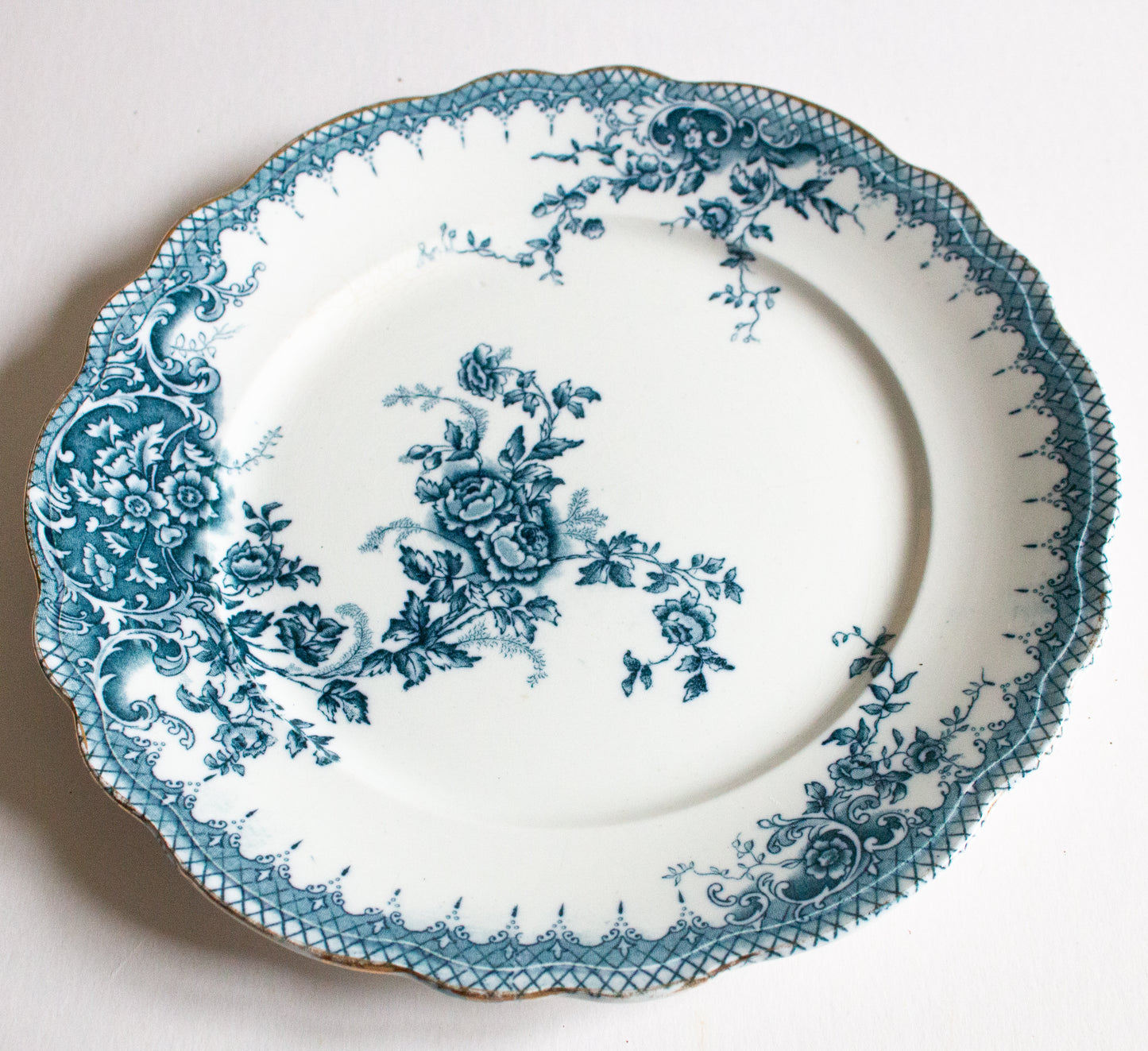 Royal Crown Derby Blue and White Transferware  8.5" Plate (Copy)James, Kent, Longton 'York' Pattern Blue and White Transferware  9.75" Plate