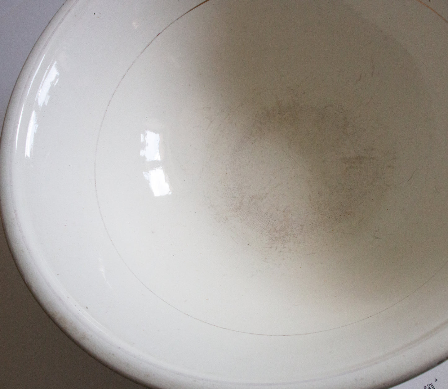 Large Antique White and Gold Wash Jug and Bowl