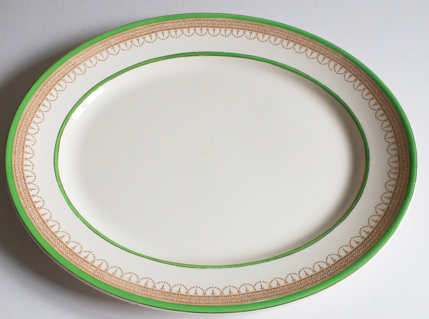 Burgess & Leigh Burleigh Ware 15" Green and Gold Serving Platter