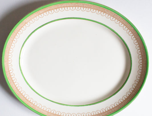 Burgess & Leigh Burleigh Ware 15" Green and Gold Serving Platter