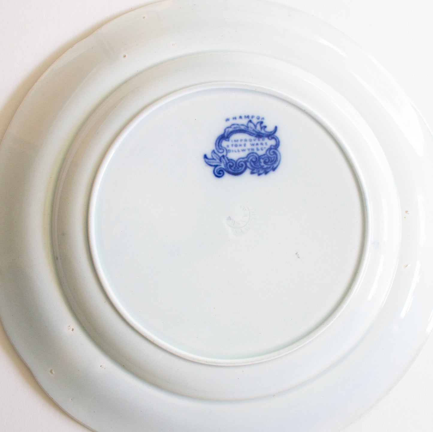 Antique Dillwyn & Co. 'Whampoa' Pattern 11" Flow Blue Plate