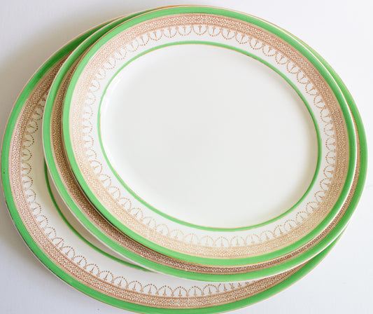 Burgess & Leigh Burleigh Ware Green and Gold Graduated Serving Platters (3)