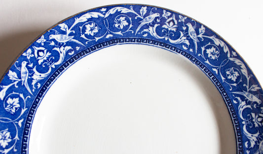 Newport Pottery Co. Burlsem England 'Medallion' Pattern Blue and White Transferware 9" Plates (6)