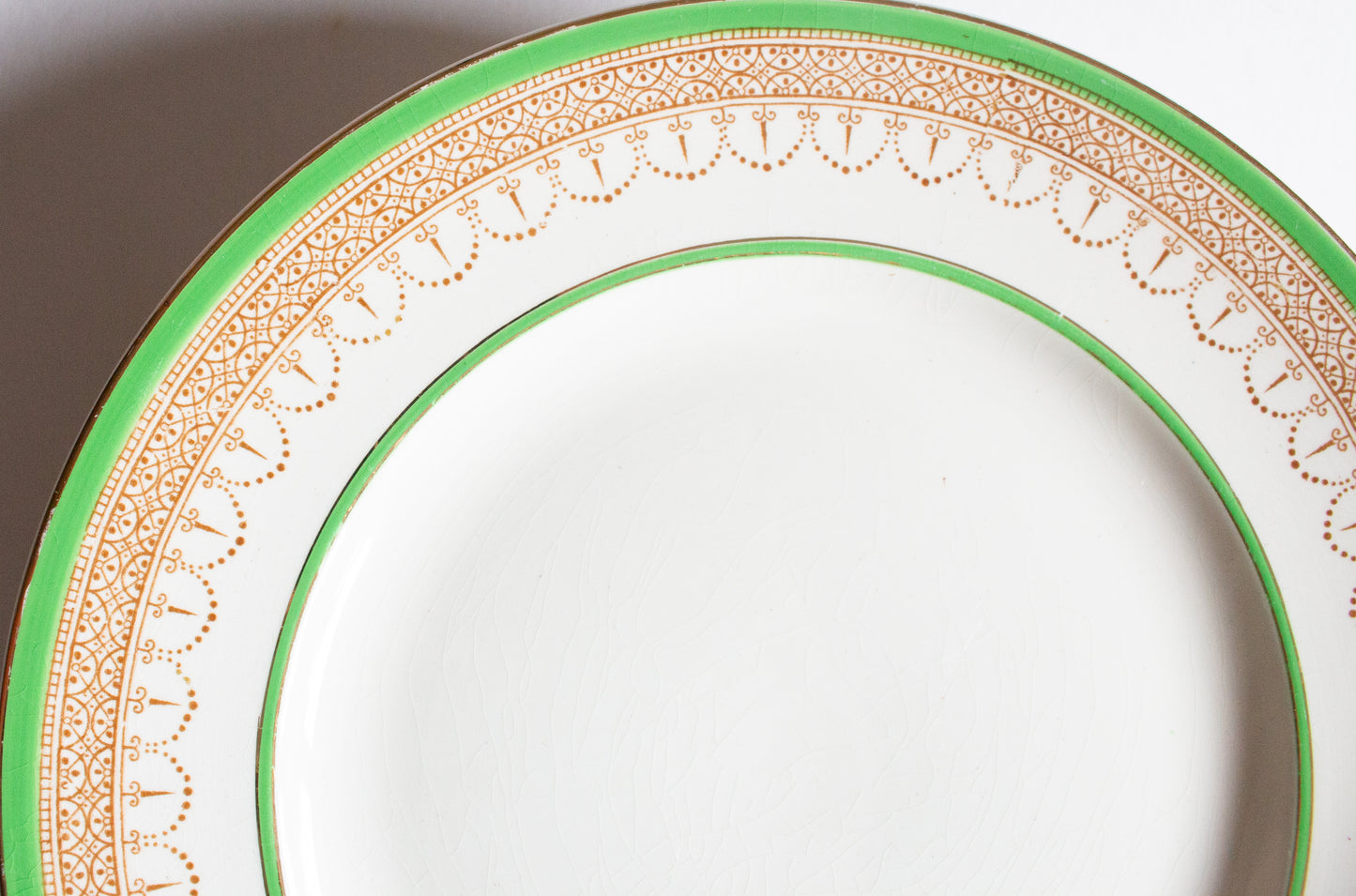 Burgess & Leigh Burleigh Ware Green and Gold Graduated 9" Plates (6)