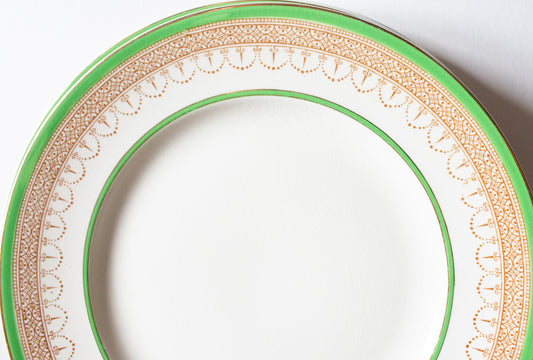 Burgess & Leigh Burleigh Ware Green and Gold Graduated 9" Plates (6)