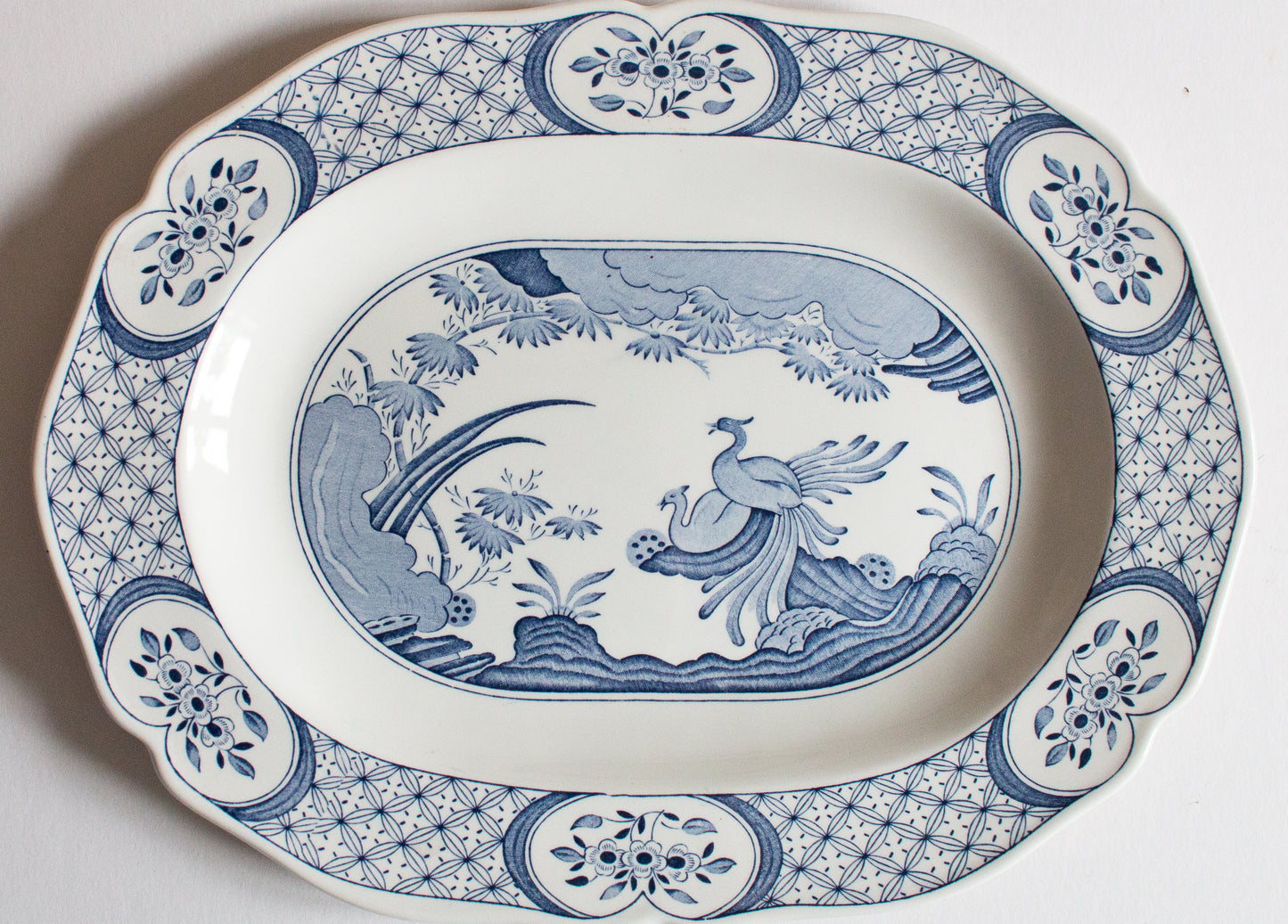 Furnivals 'Old Chelsea' Blue and White Transferware 13.5" Serving Platter
