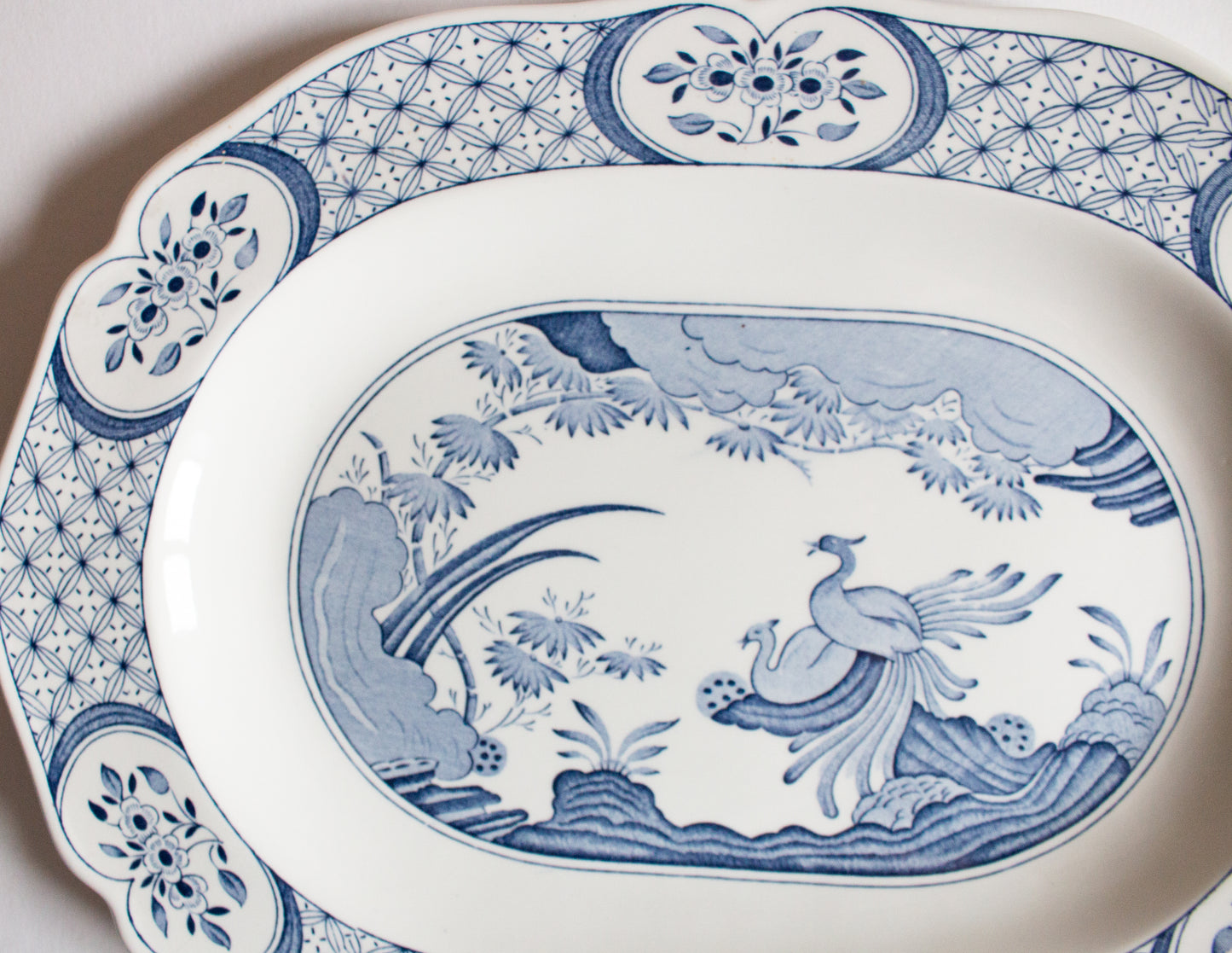 Furnivals 'Old Chelsea' Blue and White Transferware 13.5" Serving Platter