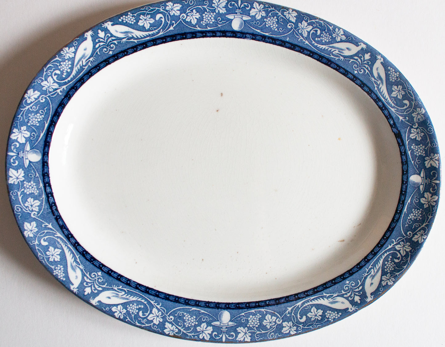 Booths England Silicon China 'Cameo' Pattern Blue and White Transferware 12" Serving Platter