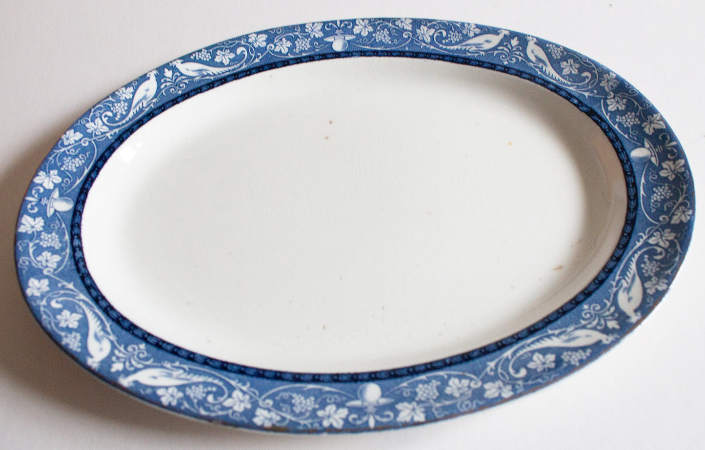 Booths England Silicon China 'Cameo' Pattern Blue and White Transferware 12" Serving Platter