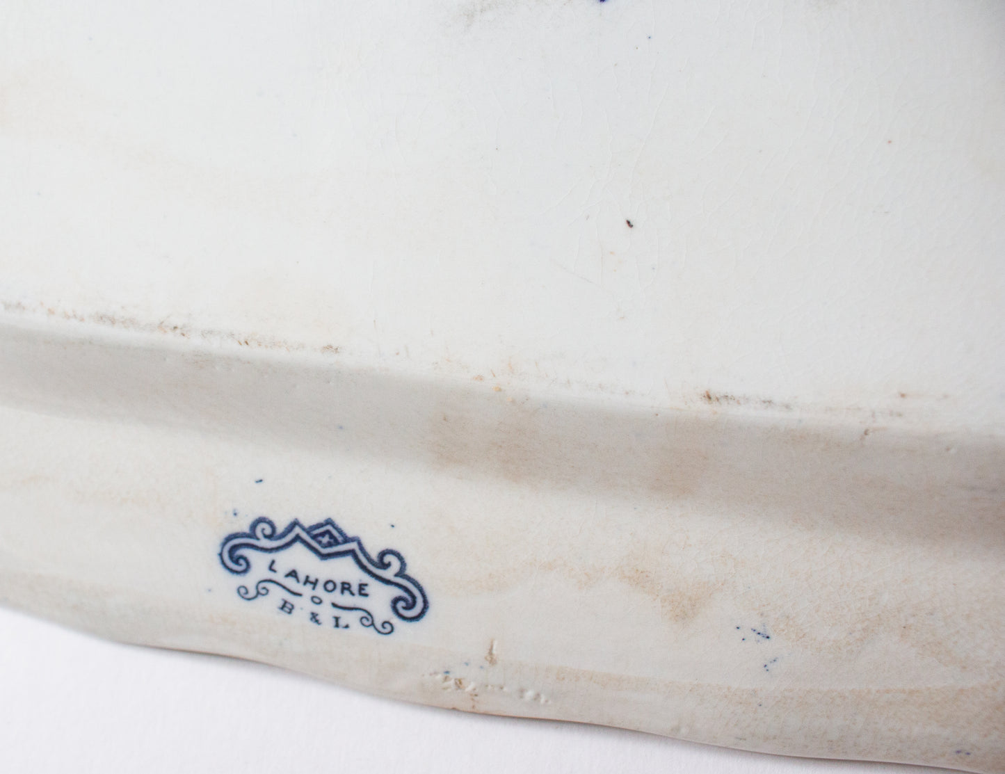 Antique Burgess & Leigh Staffordshire England. 'Lahore' Pattern 18" Flow Blue Meat Platter