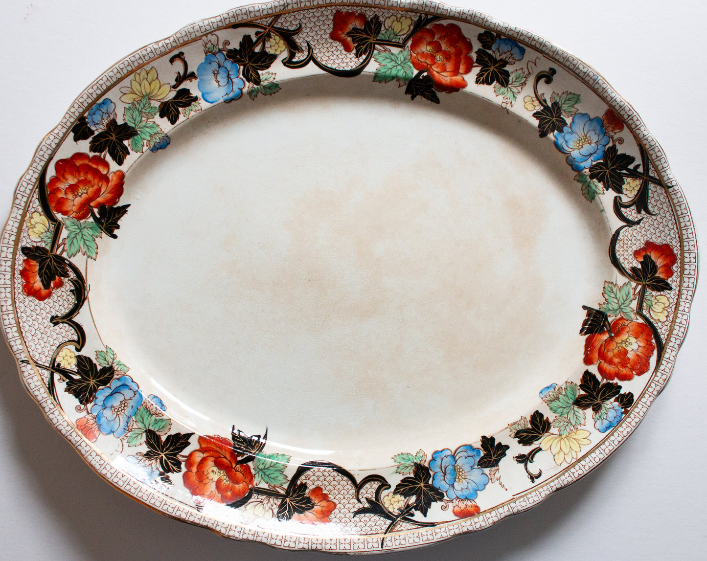 Antique Floral Border 18" Serving Platter