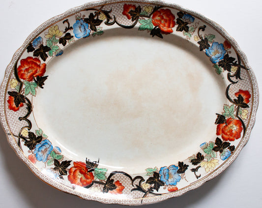 Antique Floral Border 18" Serving Platter