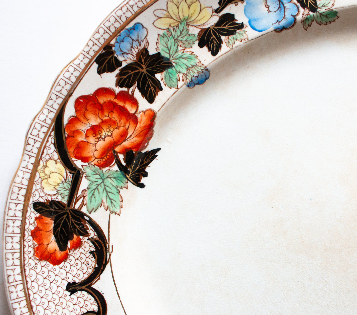 Antique Floral Border 18" Serving Platter