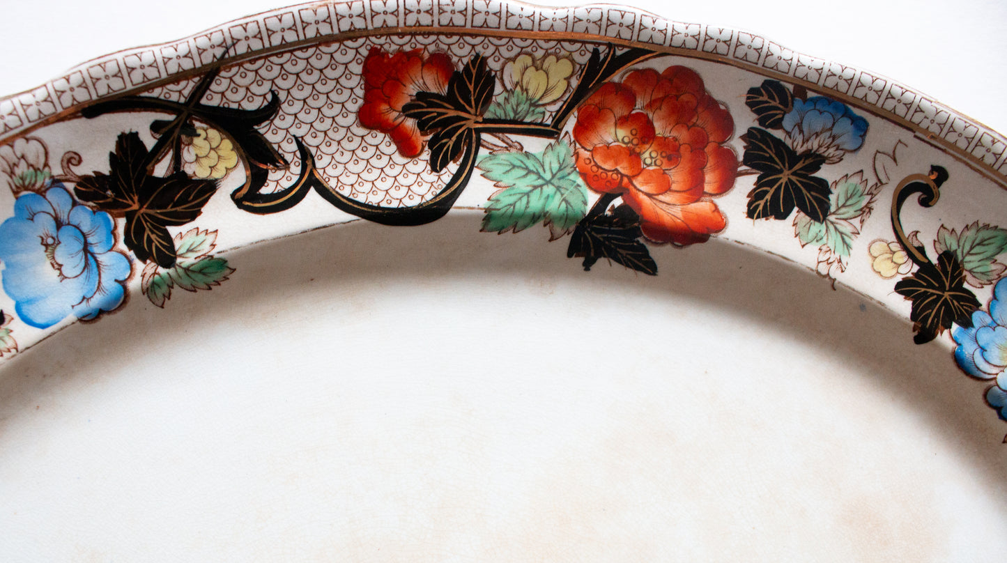 Antique Floral Border 18" Serving Platter