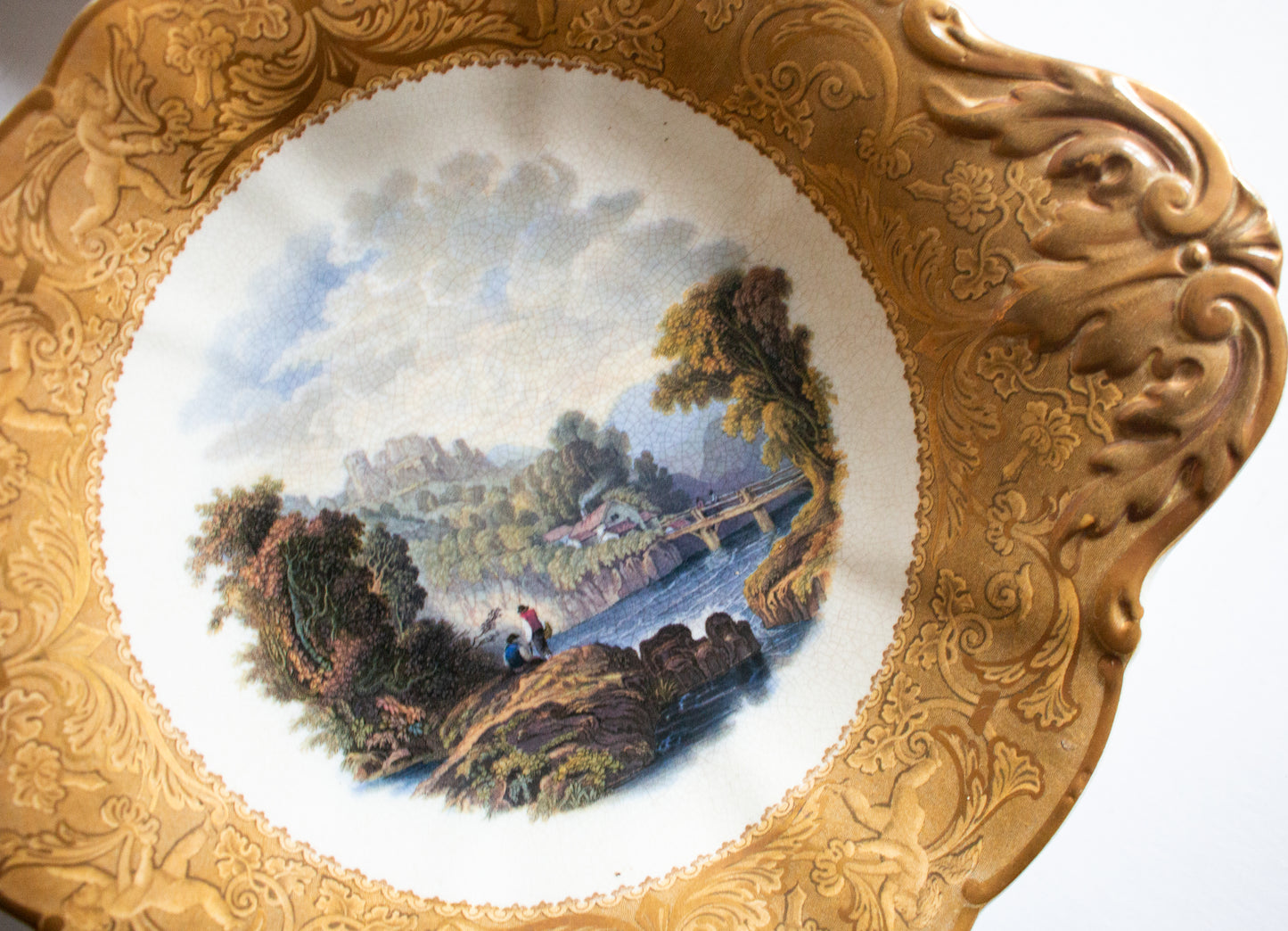 Antique Comports with Landscape Motifs (2)