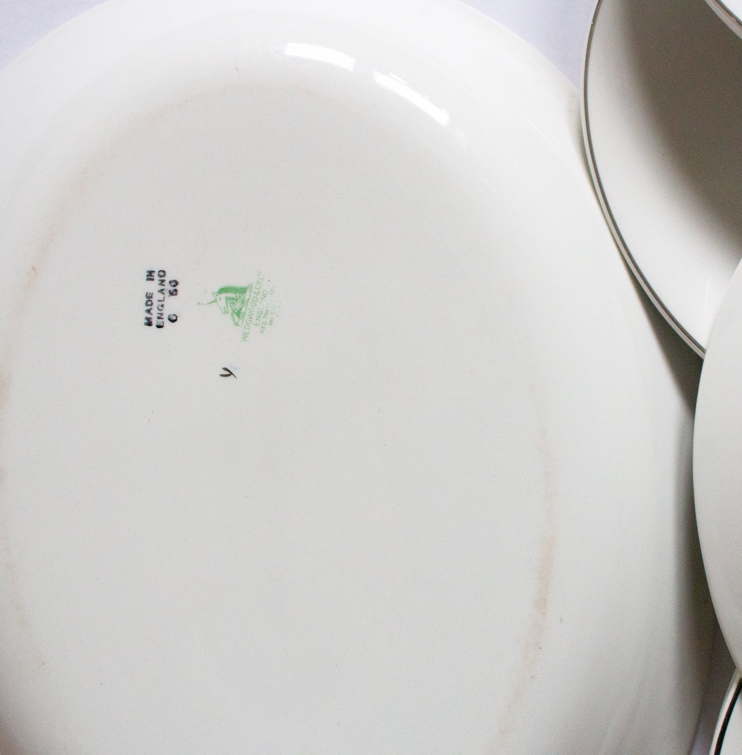 Wedgwood & Co. Ltd. England  Plates for Six and Serving Plate with Central Fish Motifs
