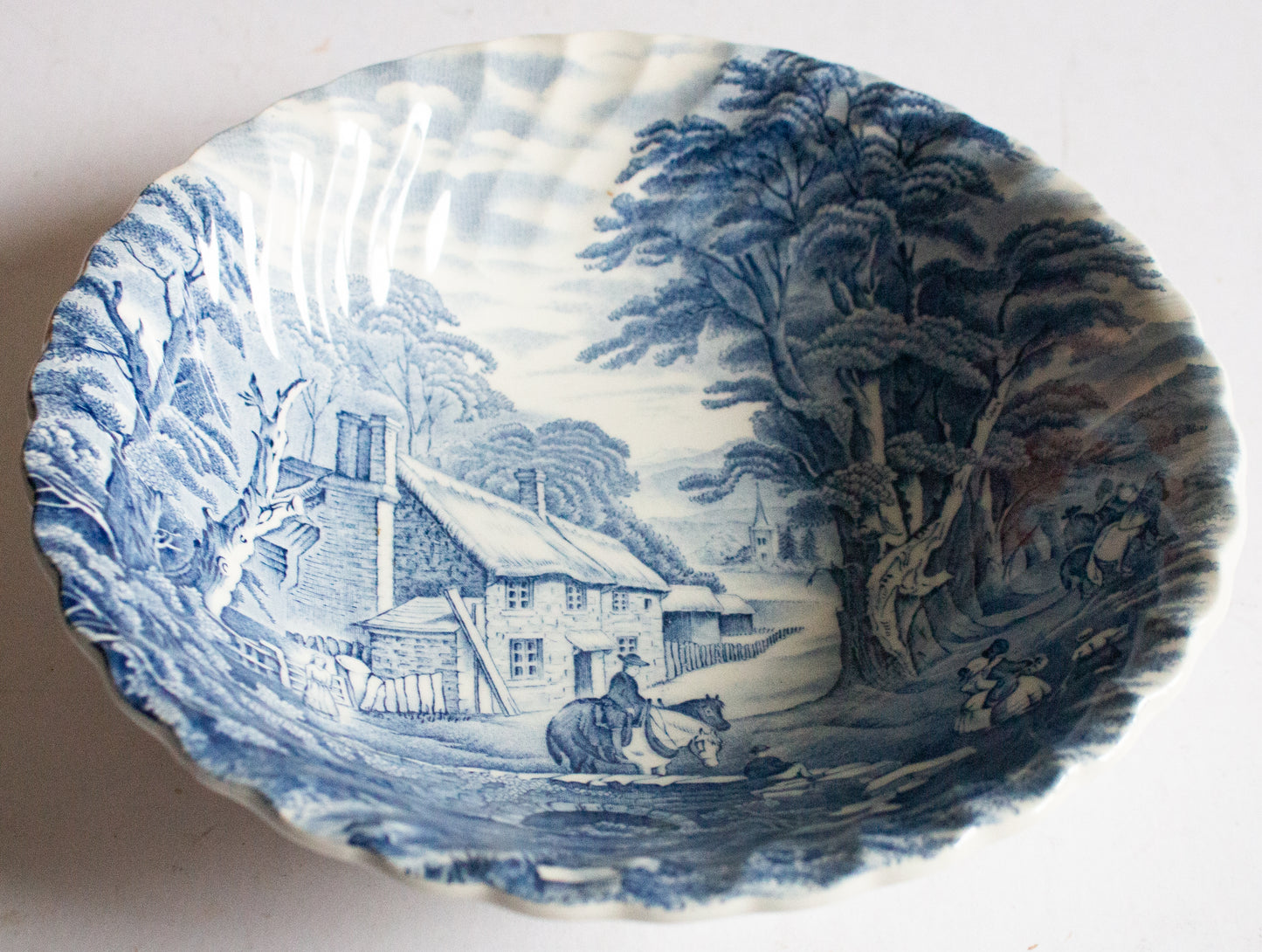 James Kent 'Old Foley' Pattern Blue and White Transferware Serving Bowl