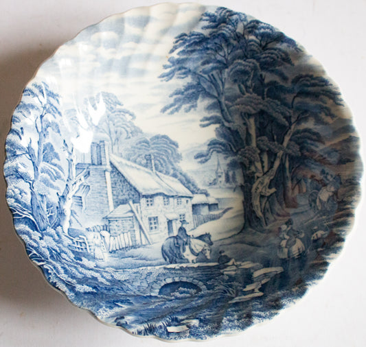 James Kent 'Old Foley' Pattern Blue and White Transferware Serving Bowl