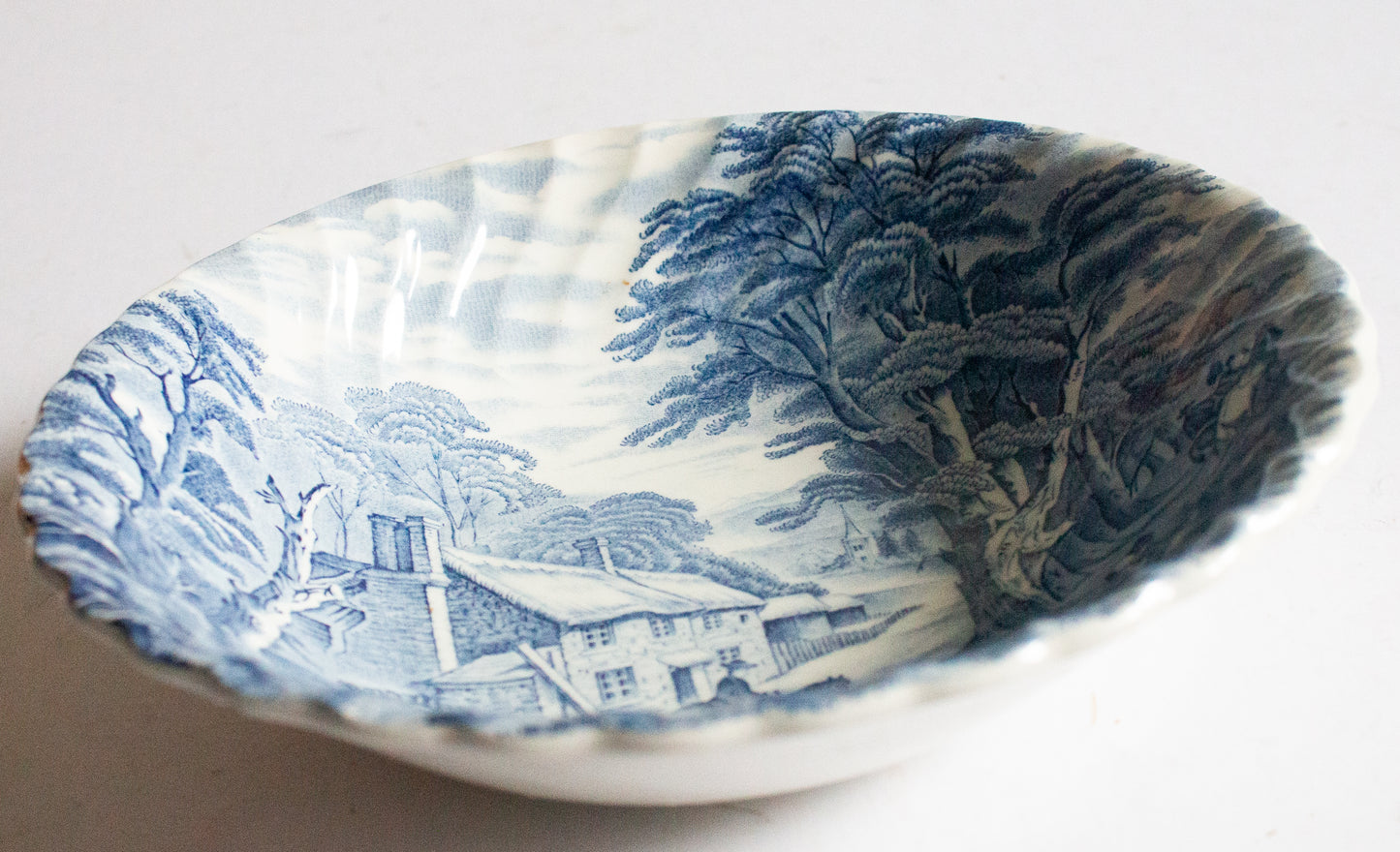 James Kent 'Old Foley' Pattern Blue and White Transferware Serving Bowl