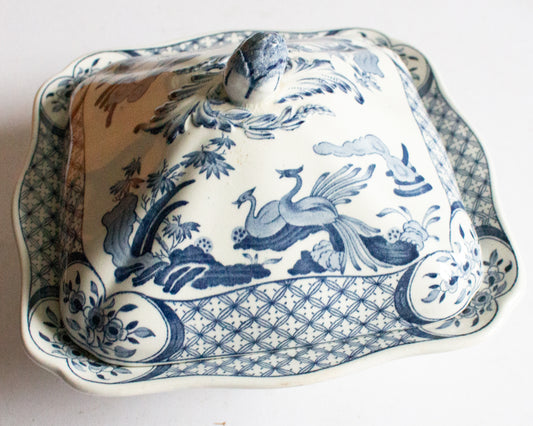Furnivals 'Old Chelsea' Blue and White Transferware Lidded Tureen or Serving Dish