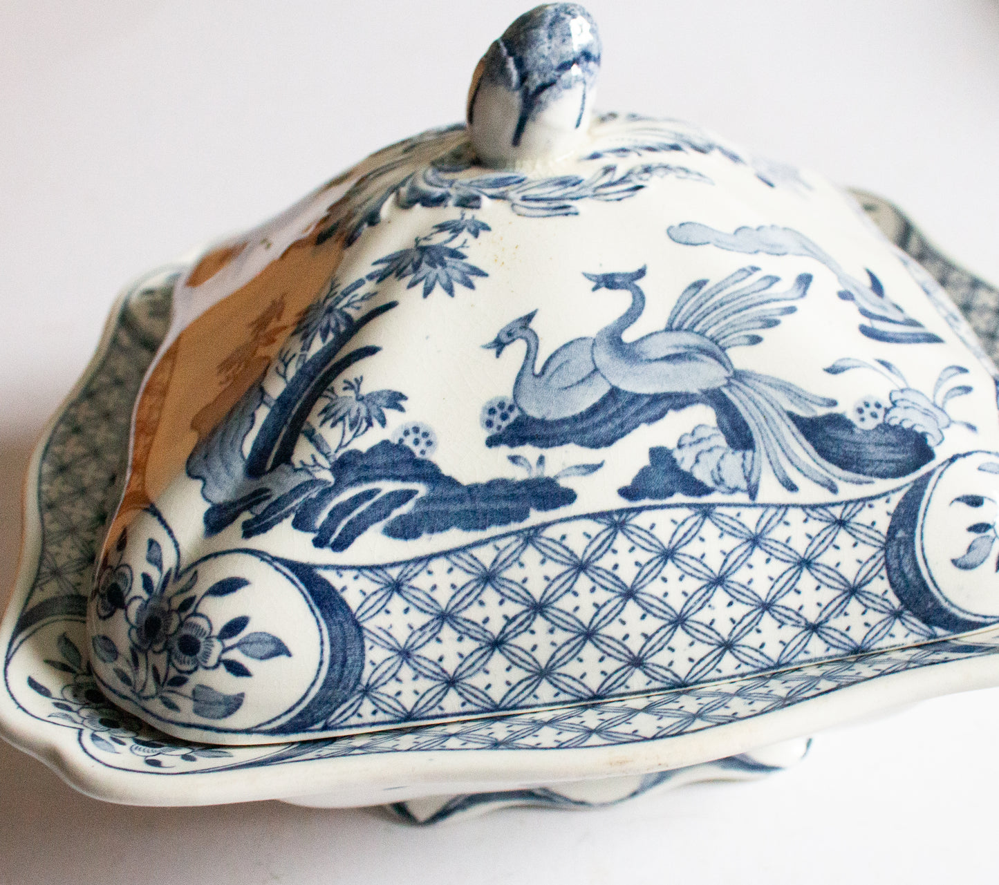 Furnivals 'Old Chelsea' Blue and White Transferware Lidded Tureen or Serving Dish