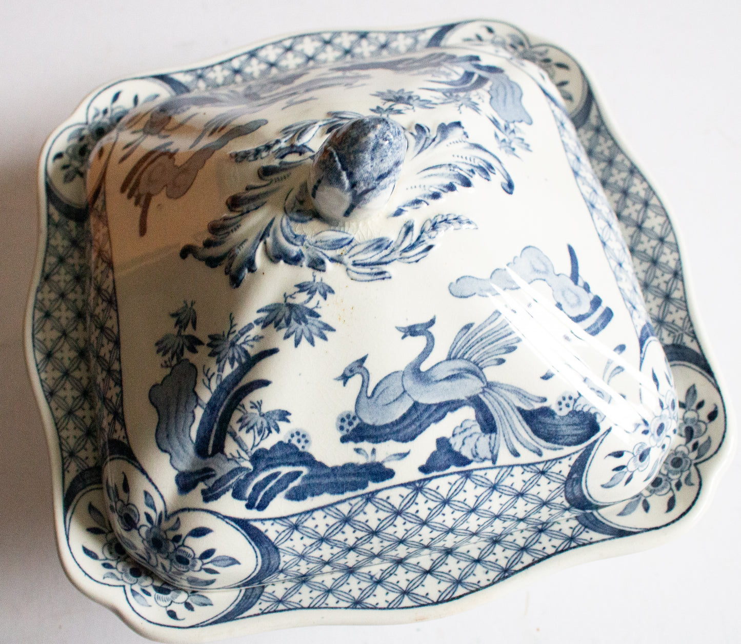 Furnivals 'Old Chelsea' Blue and White Transferware Lidded Tureen or Serving Dish