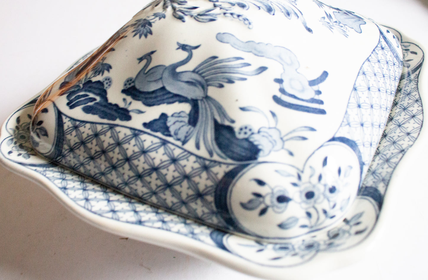 Furnivals 'Old Chelsea' Blue and White Transferware Lidded Tureen or Serving Dish