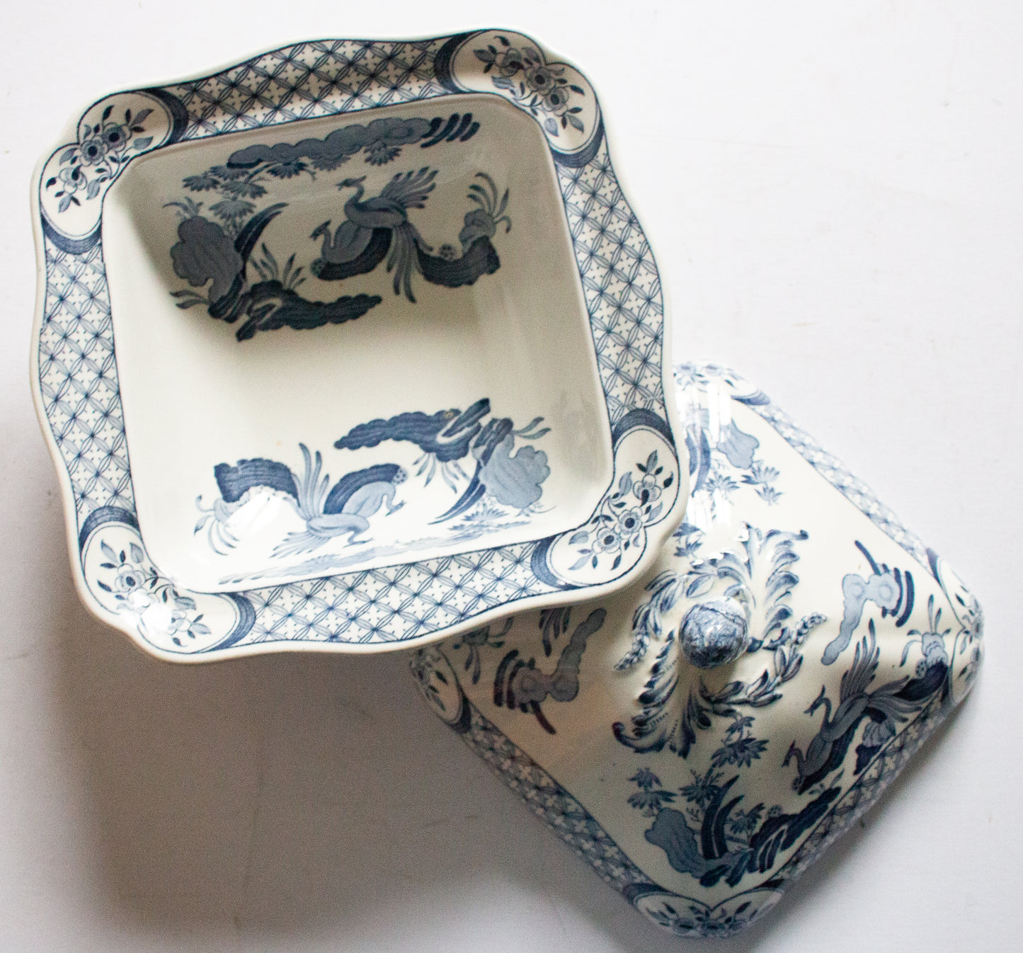 Furnivals 'Old Chelsea' Blue and White Transferware Lidded Tureen or Serving Dish