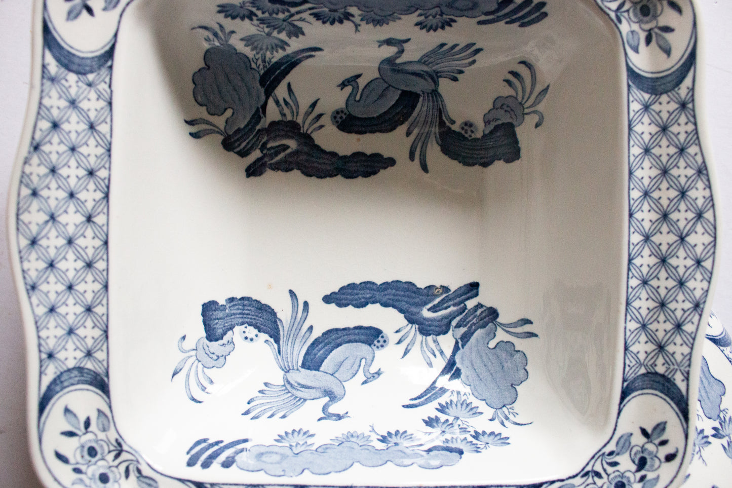 Furnivals 'Old Chelsea' Blue and White Transferware Lidded Tureen or Serving Dish