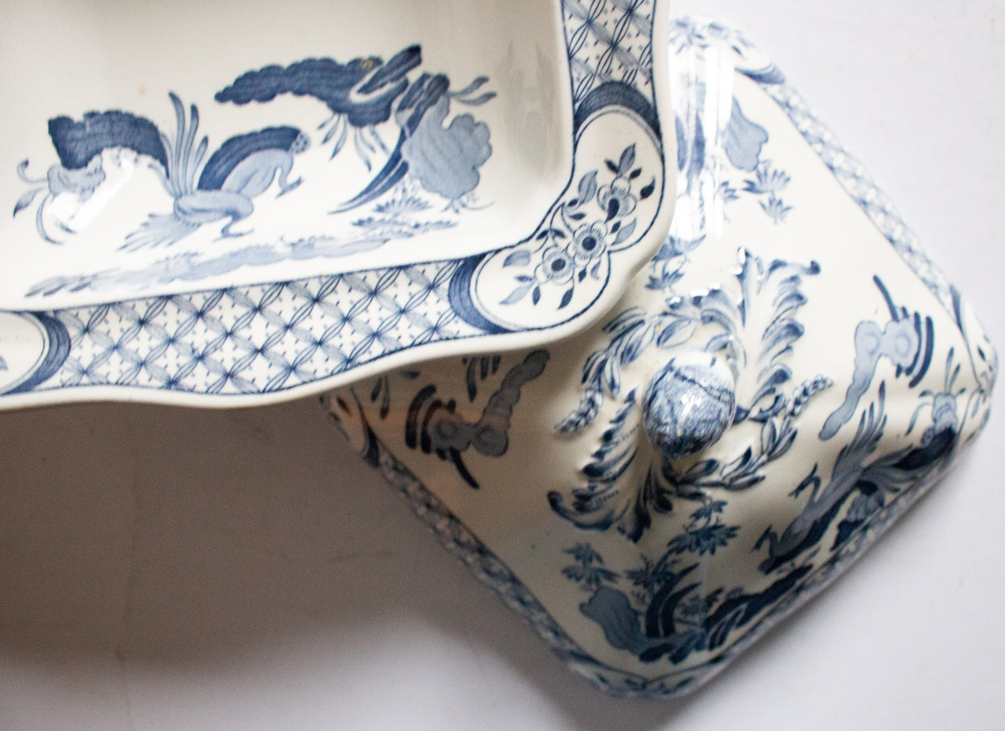 Furnivals 'Old Chelsea' Blue and White Transferware Lidded Tureen or Serving Dish
