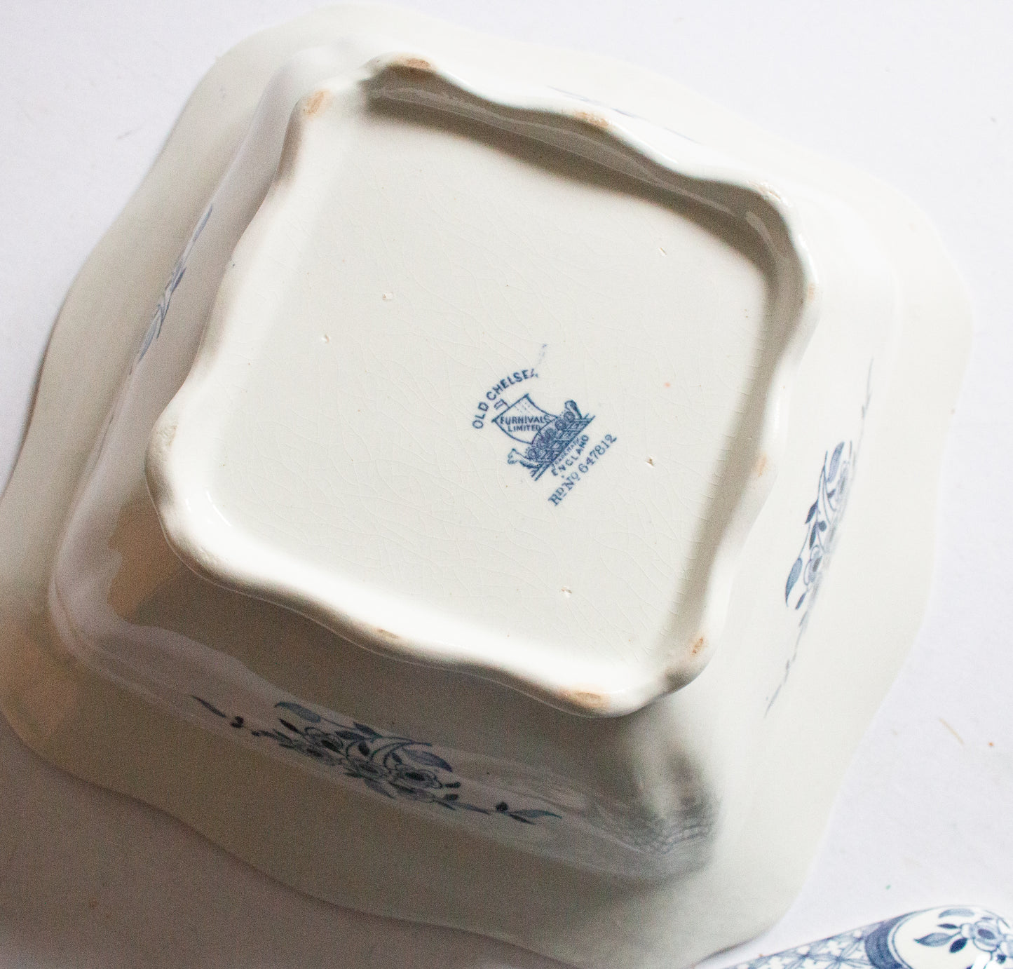 Furnivals 'Old Chelsea' Blue and White Transferware Lidded Tureen or Serving Dish