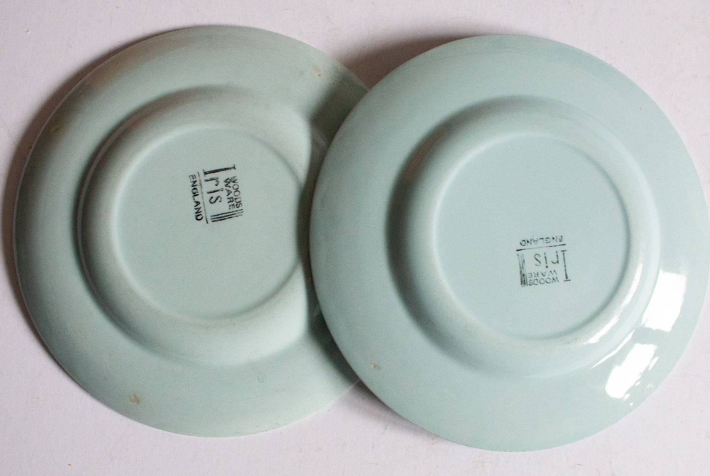 Woods Ware England  'Iris' Pattern Blue 6.75" Side Plates (2)