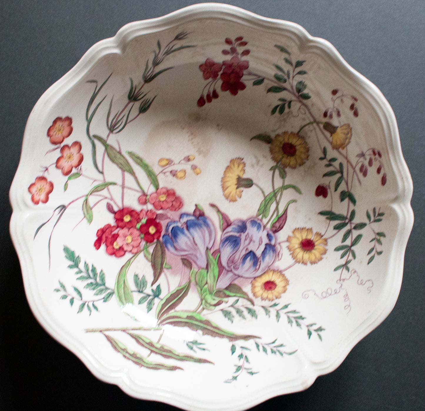Wedgwood Etruria England Serving Bowl with Floral Detail