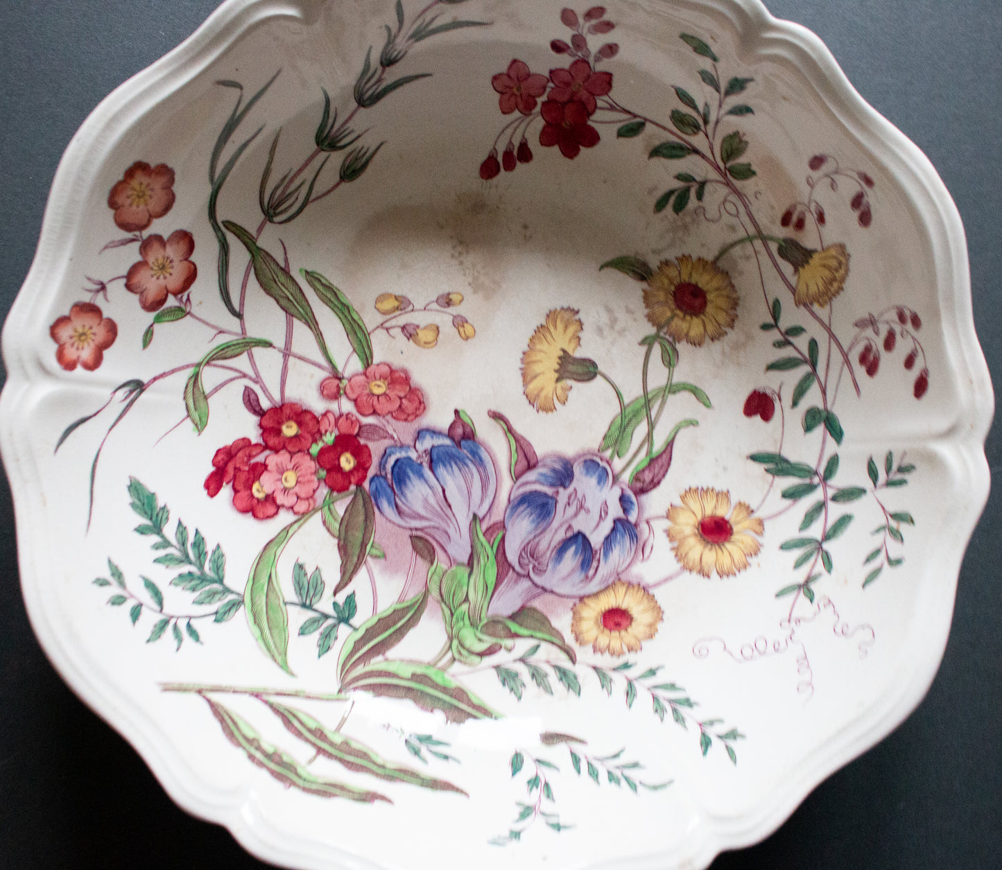 Wedgwood Etruria England Serving Bowl with Floral Detail